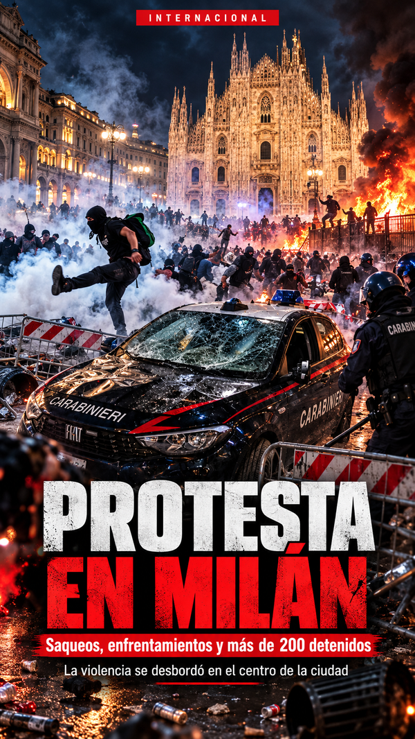 Milán estalla en protestas y saqueos: más de 270 retenidos por la policía, muchos de ellos menores de edad