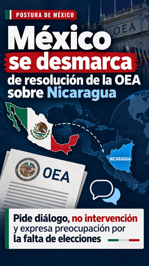 México se desmarca de resolución de la OEA sobre Nicaragua