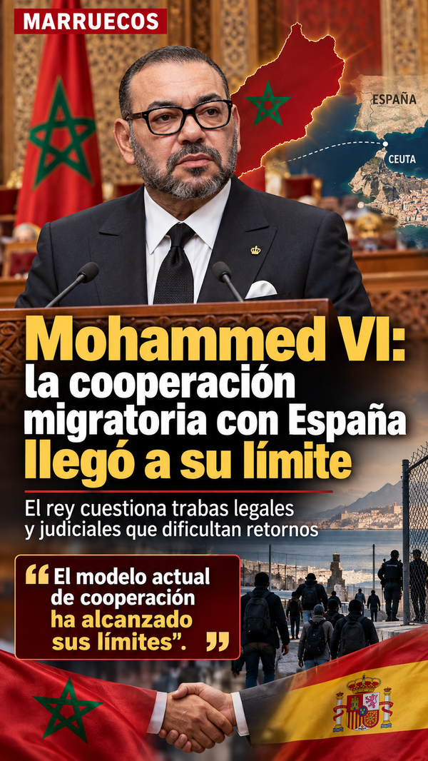 Mohammed VI cuestiona trabas para el retorno de menores marroquíes desde España y pide revisar la cooperación migratoria