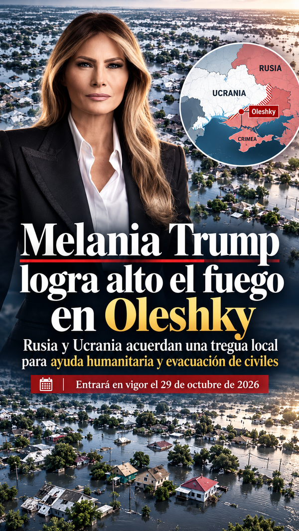 Melania Trump logra un alto el fuego entre Rusia y Ucrania para permitir ayuda humanitaria y evacuaciones