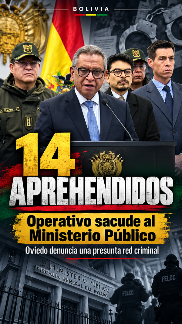Bolivia detiene al fiscal general Roger Mariaca y a otras 13 personas por presuntos vínculos con narcotráfico