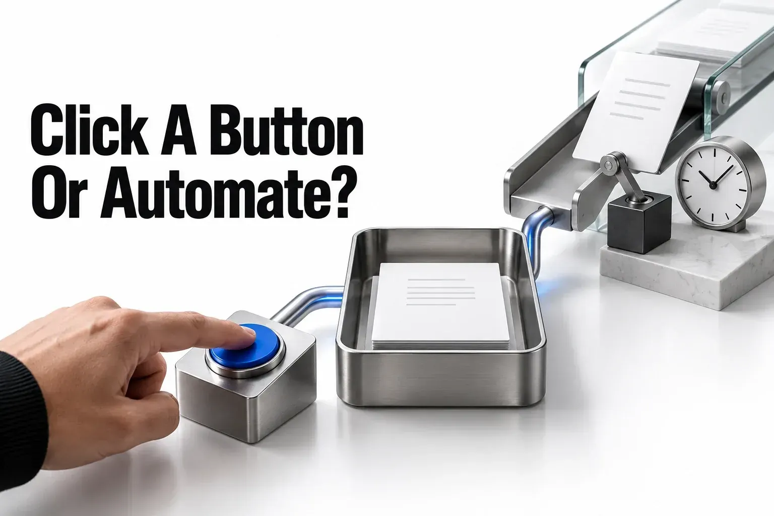 A deliberate button press and a record event lead to the same action destination