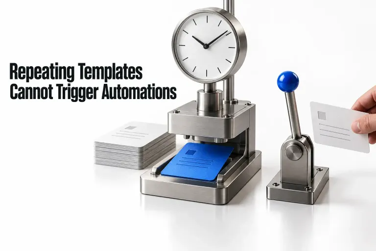 Scheduled template creation reaches a new record but does not connect to the automation trigger