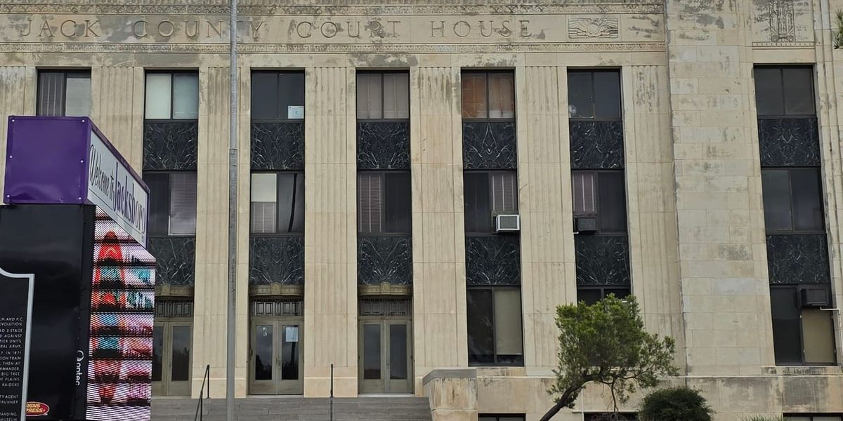 Front of the Jack County Courthouse in Jacksboro, Texas.