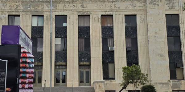 Front of the Jack County Courthouse in Jacksboro, Texas.
