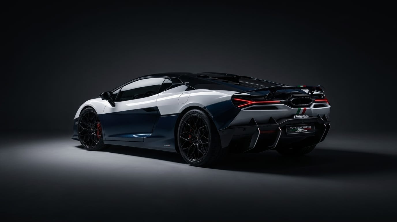 Lamborghini Temerario sedd snett bakifrån