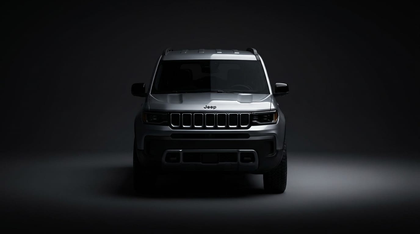 Jeep Recon sedd rakt framifrån i en konsekvent produktmiljö.
