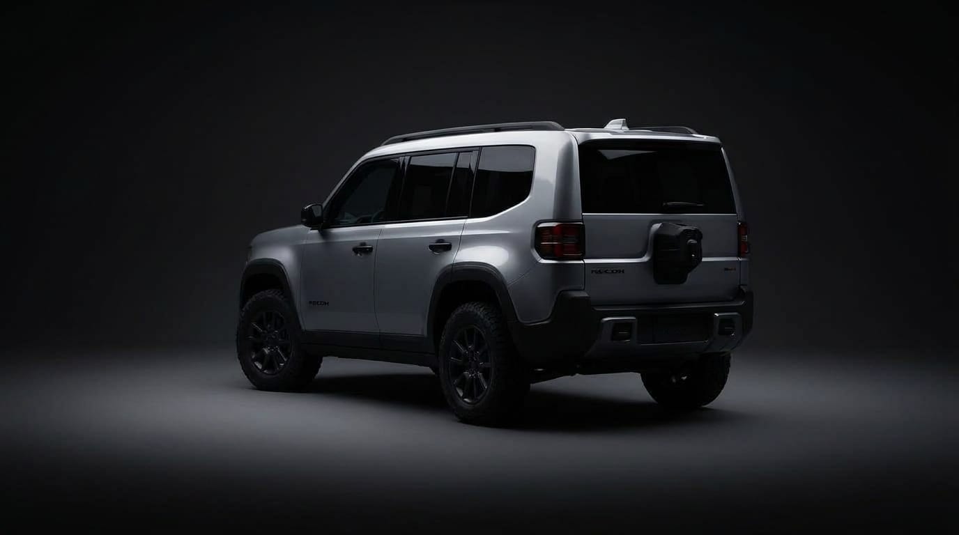 Jeep Recon sedd snett bakifrån i en konsekvent produktmiljö.
