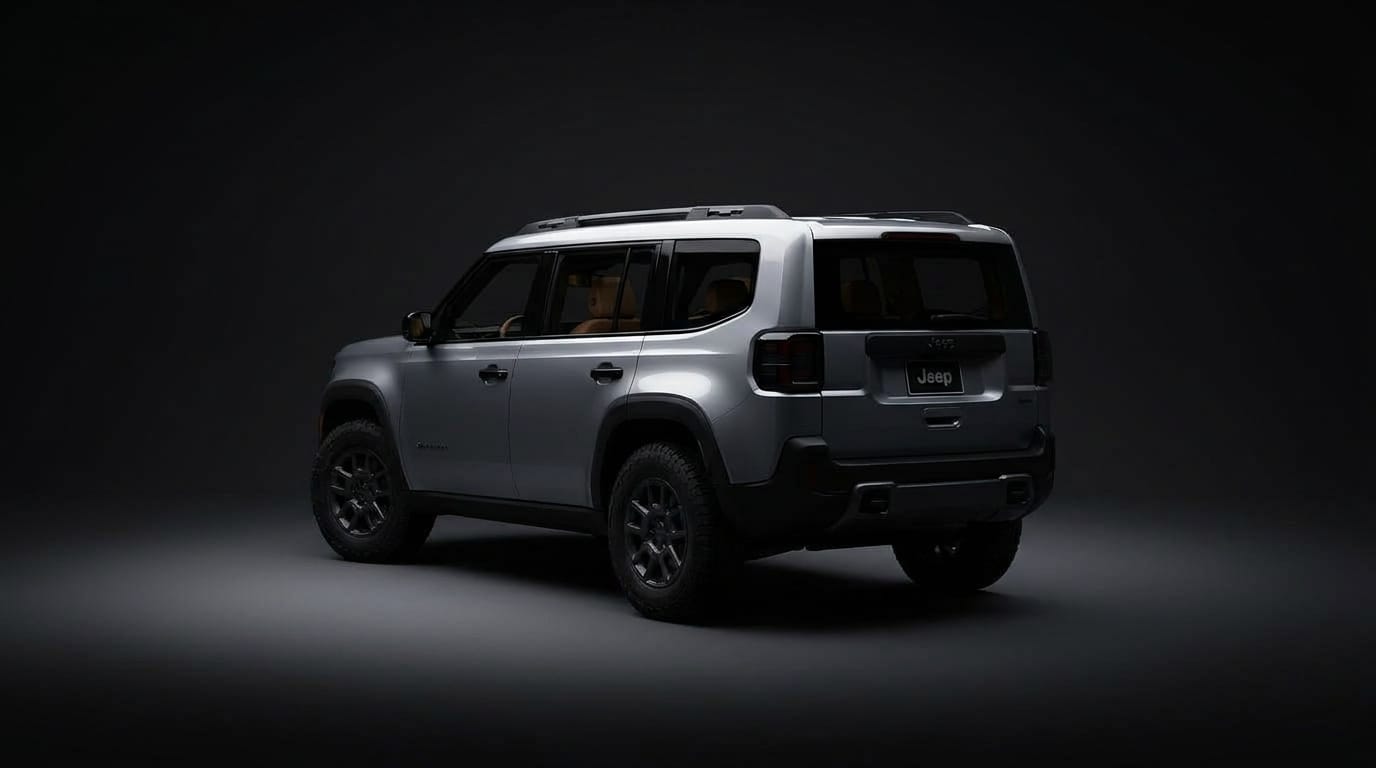 Jeep Recon sedd snett bakifrån från motsatt sida i en konsekvent produktmiljö.