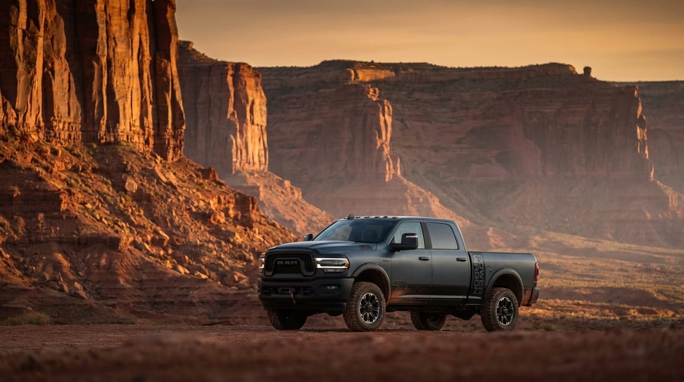 Ram 2500 HD Power Wagon i en stiliserad presentation