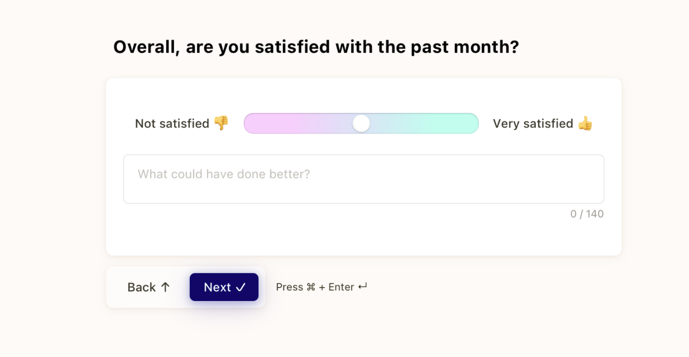Screenshot of the Popwork monthly mood question