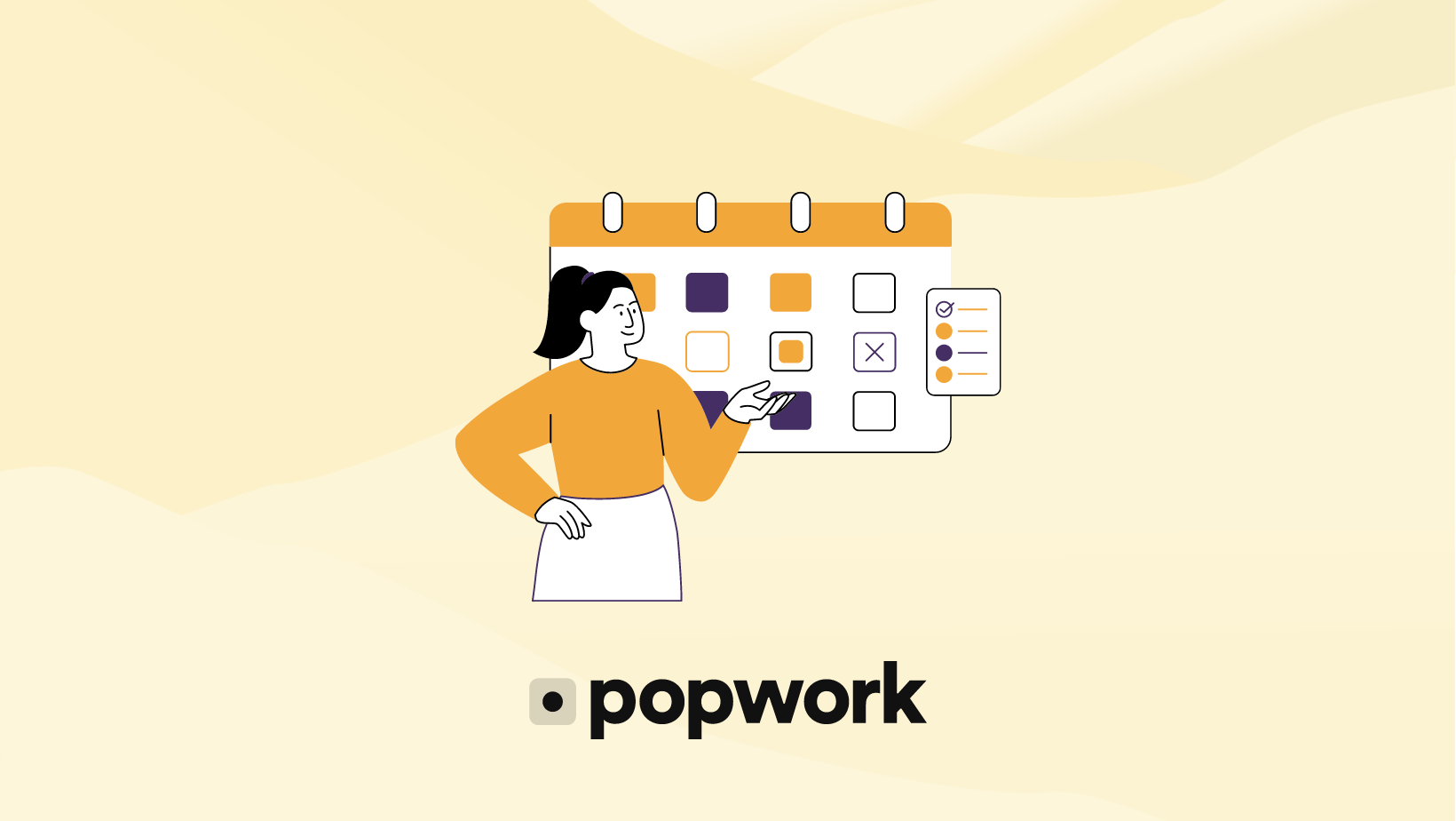 Woman in front of a calendar - Popwork