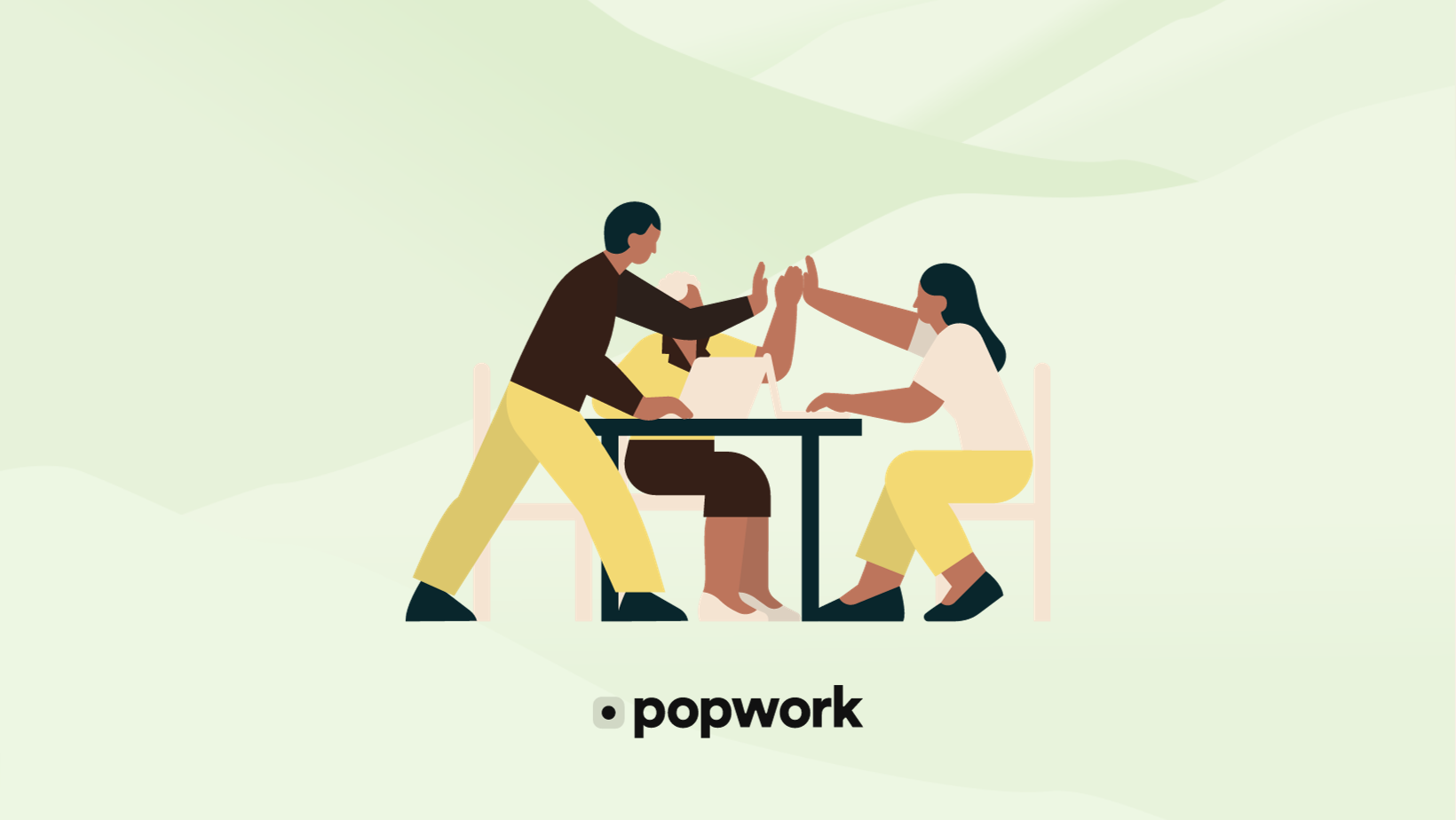 Teammates high-fiving 