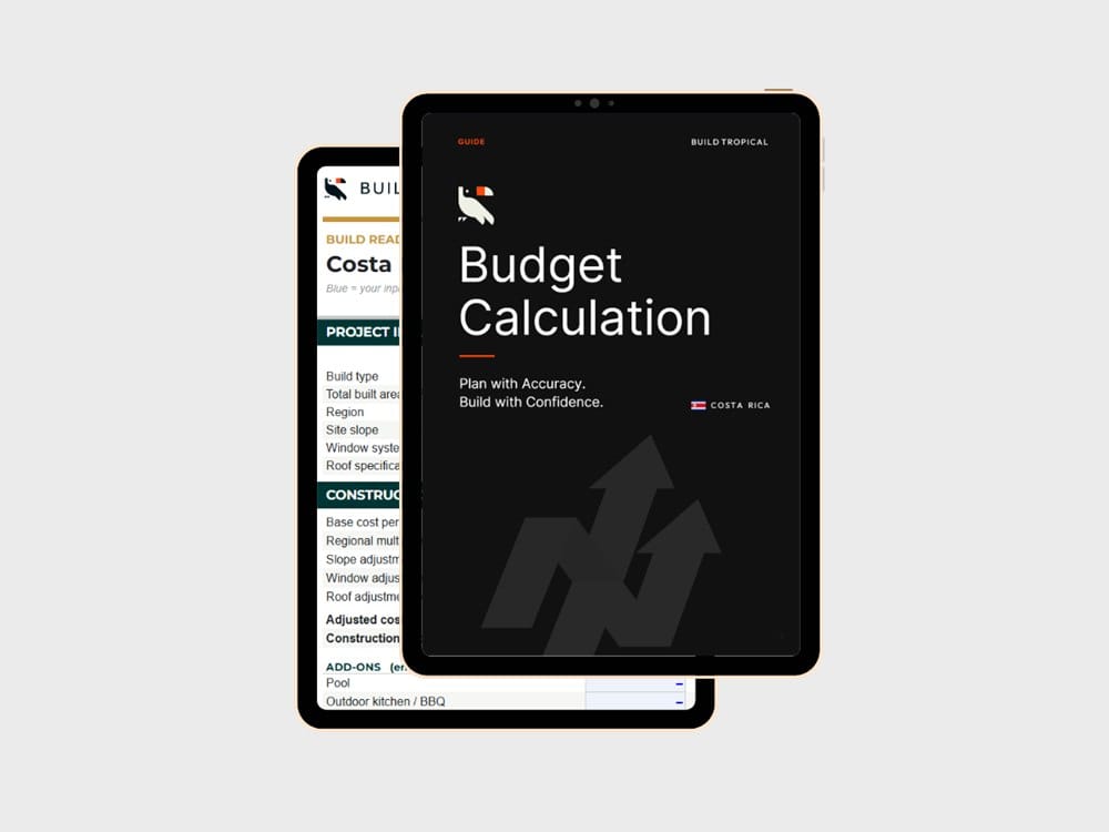 The Budget Calculator — Costa Rica construction budget model for Excel and Google Sheets