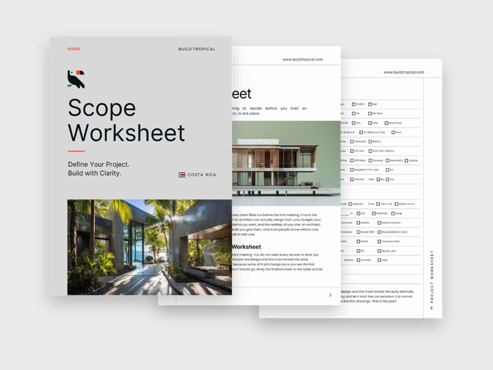 The Scope Worksheet — define your Costa Rica project before you brief an architect