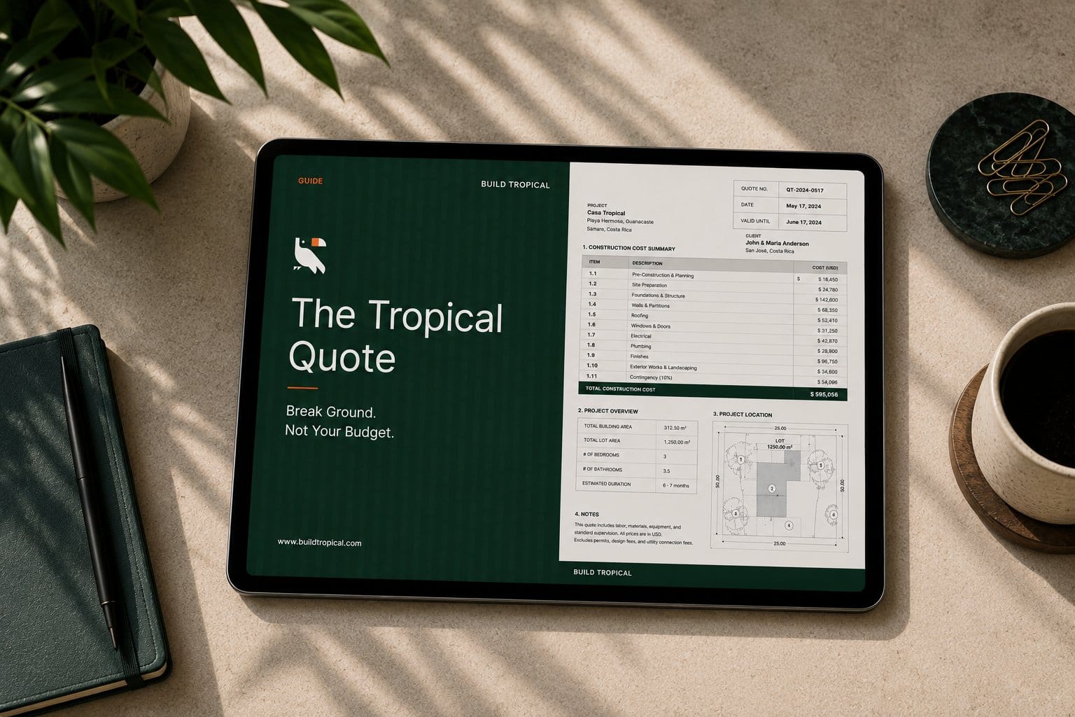 Three annotated Costa Rica construction quotes — coming soon from Build Tropical