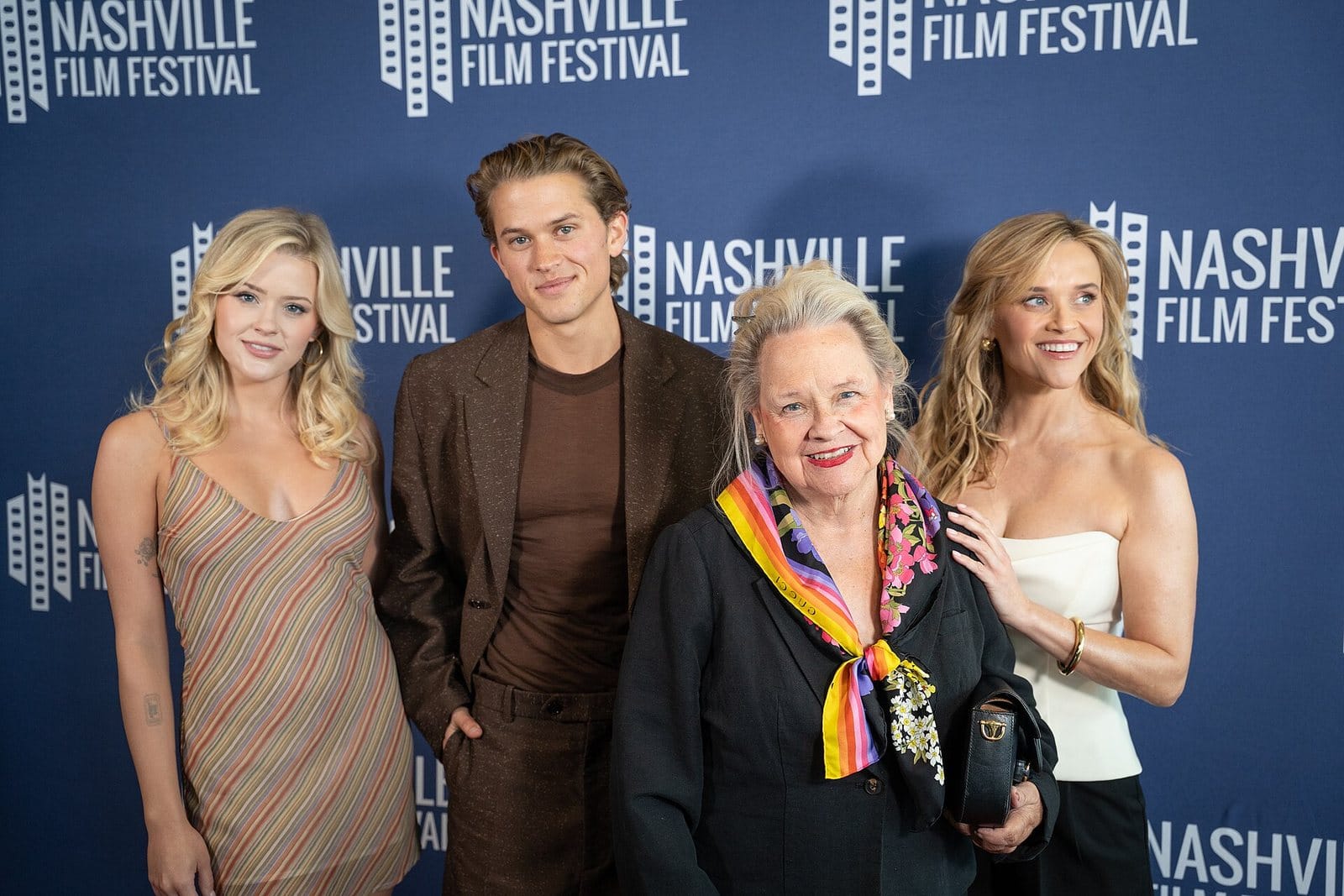 Ava Phillippe, Deacon Phillippe, Betty Reese and Reese Witherspoon at the premiere of Brother Save Us.