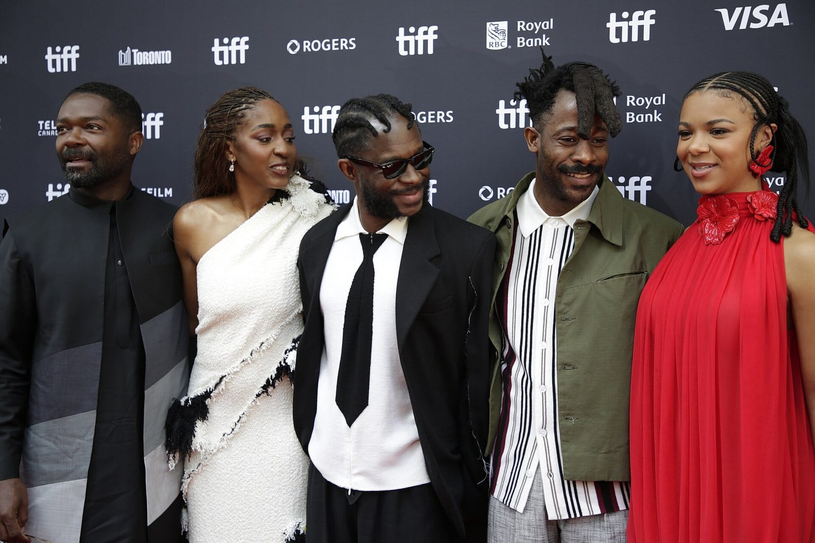 The cast and directors of Clarissa at its premiere (left to right): David Oyelowo, Ayo Edebiri, Arie Esiri, Chuko Esiri and India Amarteifio.
