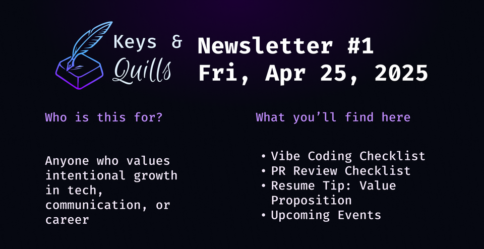 Newsletter #1: Fri, Apr 25, 2025