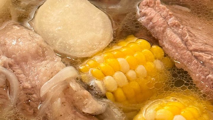 Spare Rib, Daikon, and Corn Soup