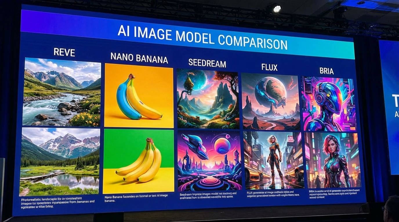 A visual comparison of different AI image generation styles.