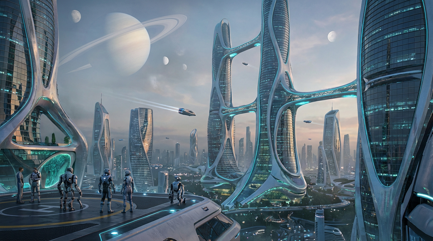A visionary future city brought to life through AI-generated imagination.