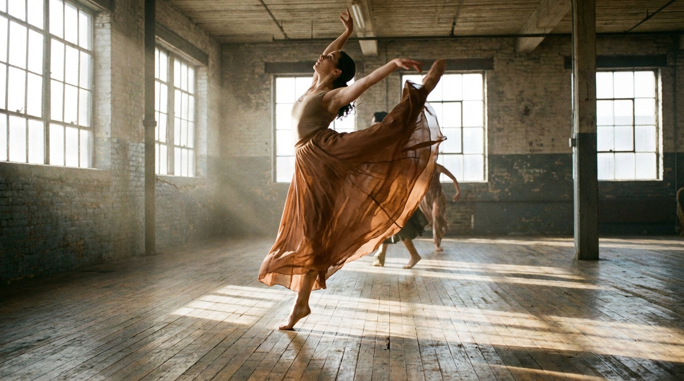 Sunlit movement captured mid-flow, where rhythm and emotion meet in a single graceful moment.