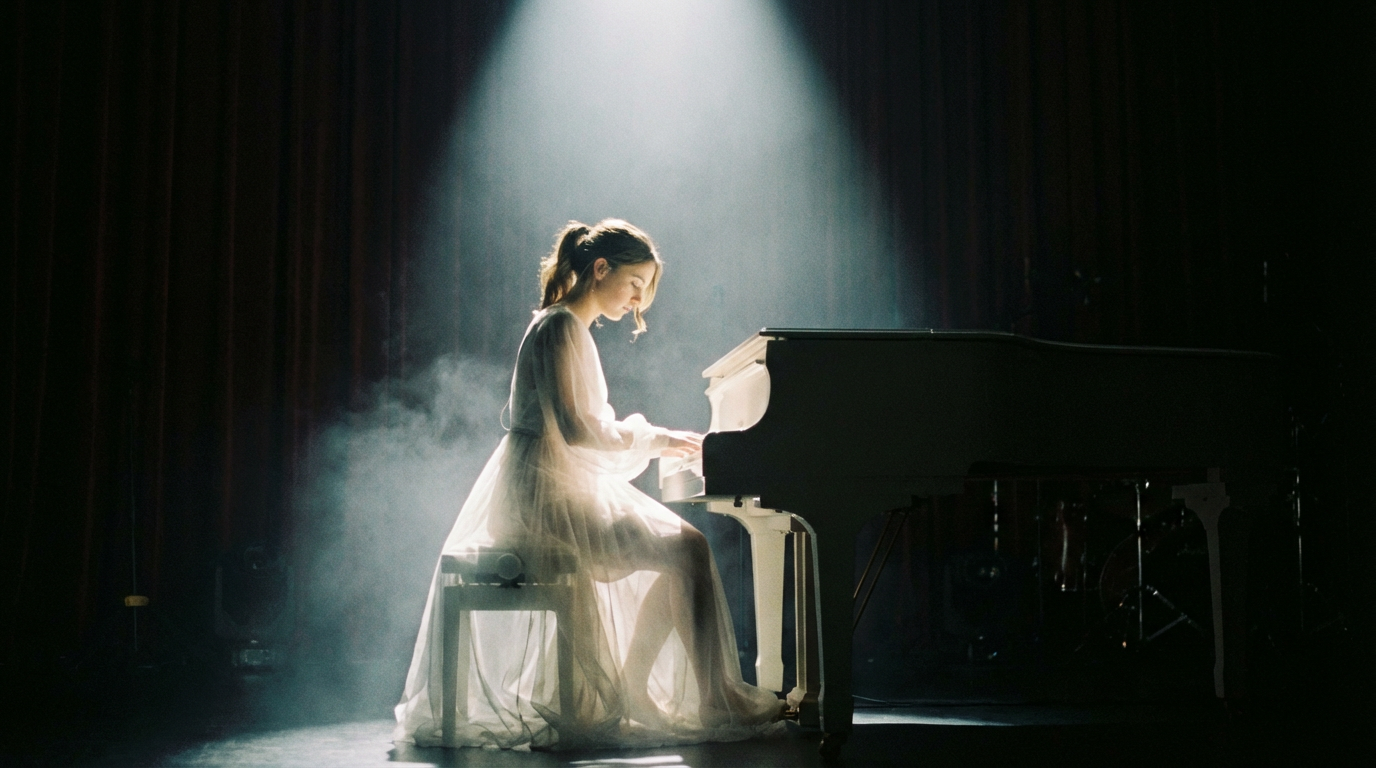 A quiet moment of focus and emotion, where light, music, and movement come together on stage.