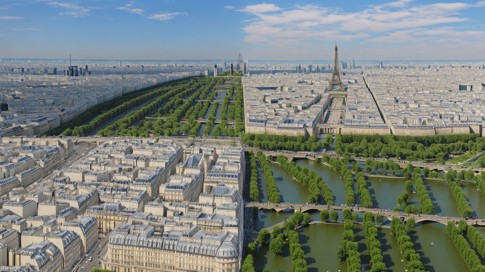 Aerial view of Paris with the Eiffel Tower, geometric boulevard layout used as an illusion pattern base in Illusion Diffusion