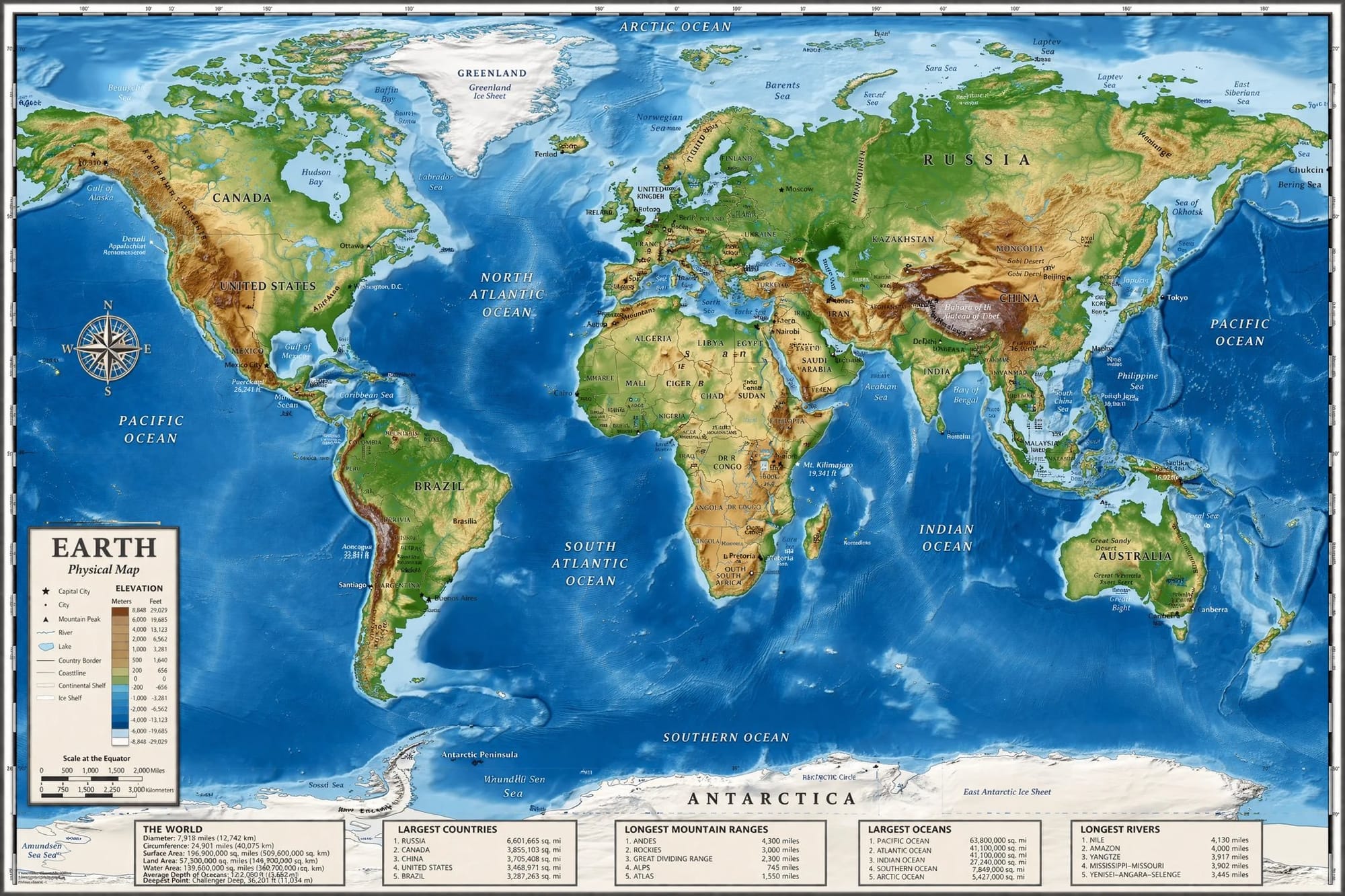World Map with Geographic Accuracy