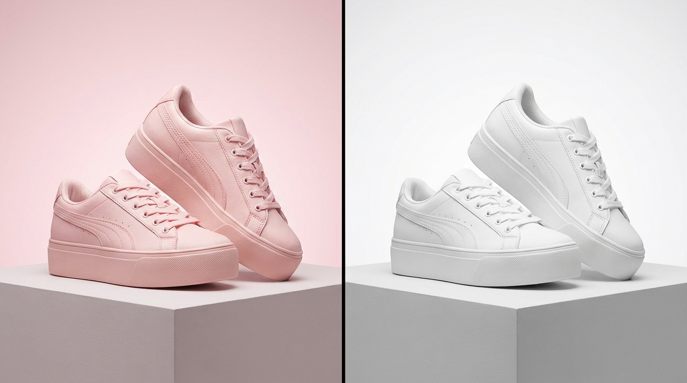 The same sneaker, two different colorways.