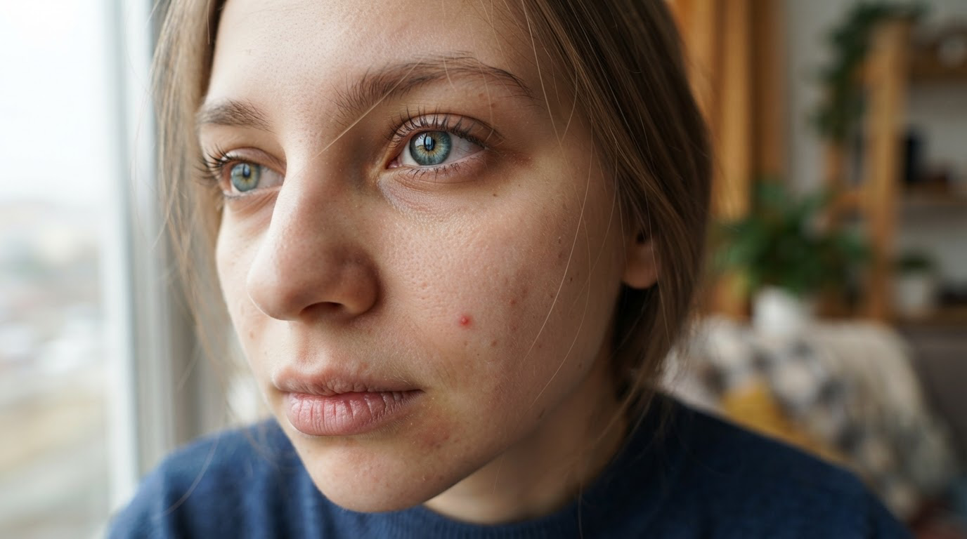 This is what 'quality holds up' means. A fast, lightweight model still resolving real, unretouched skin.