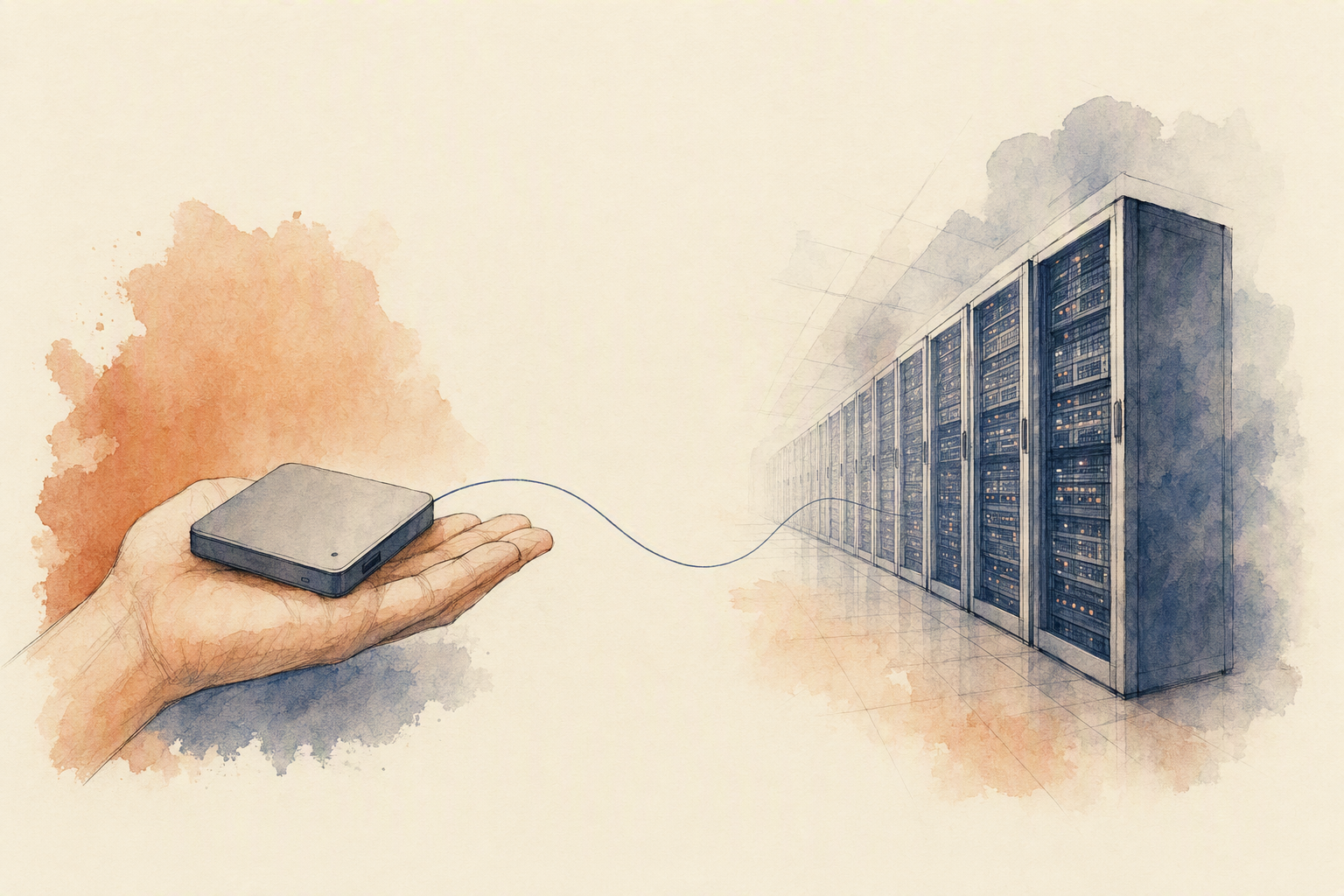 On-device is cheap and limited. Server-side is capable and busy.