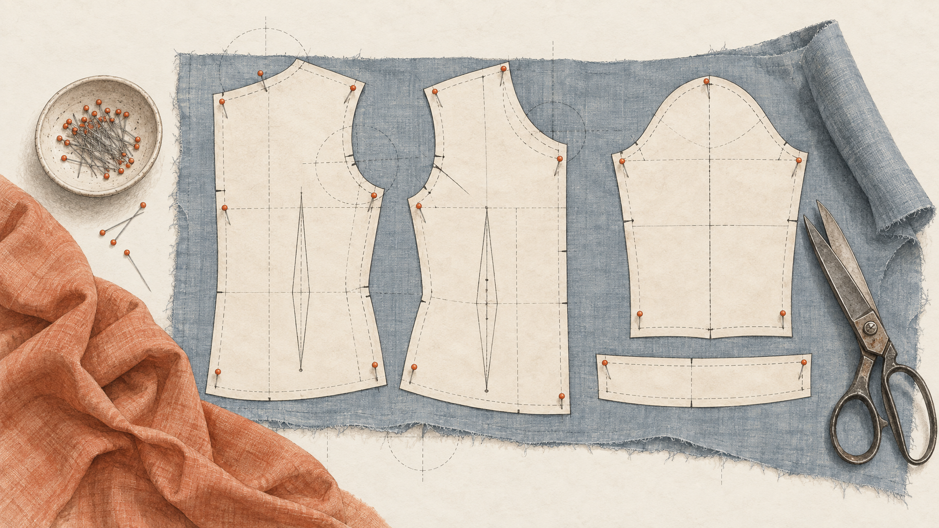 Usable imagery is cut from a pattern.