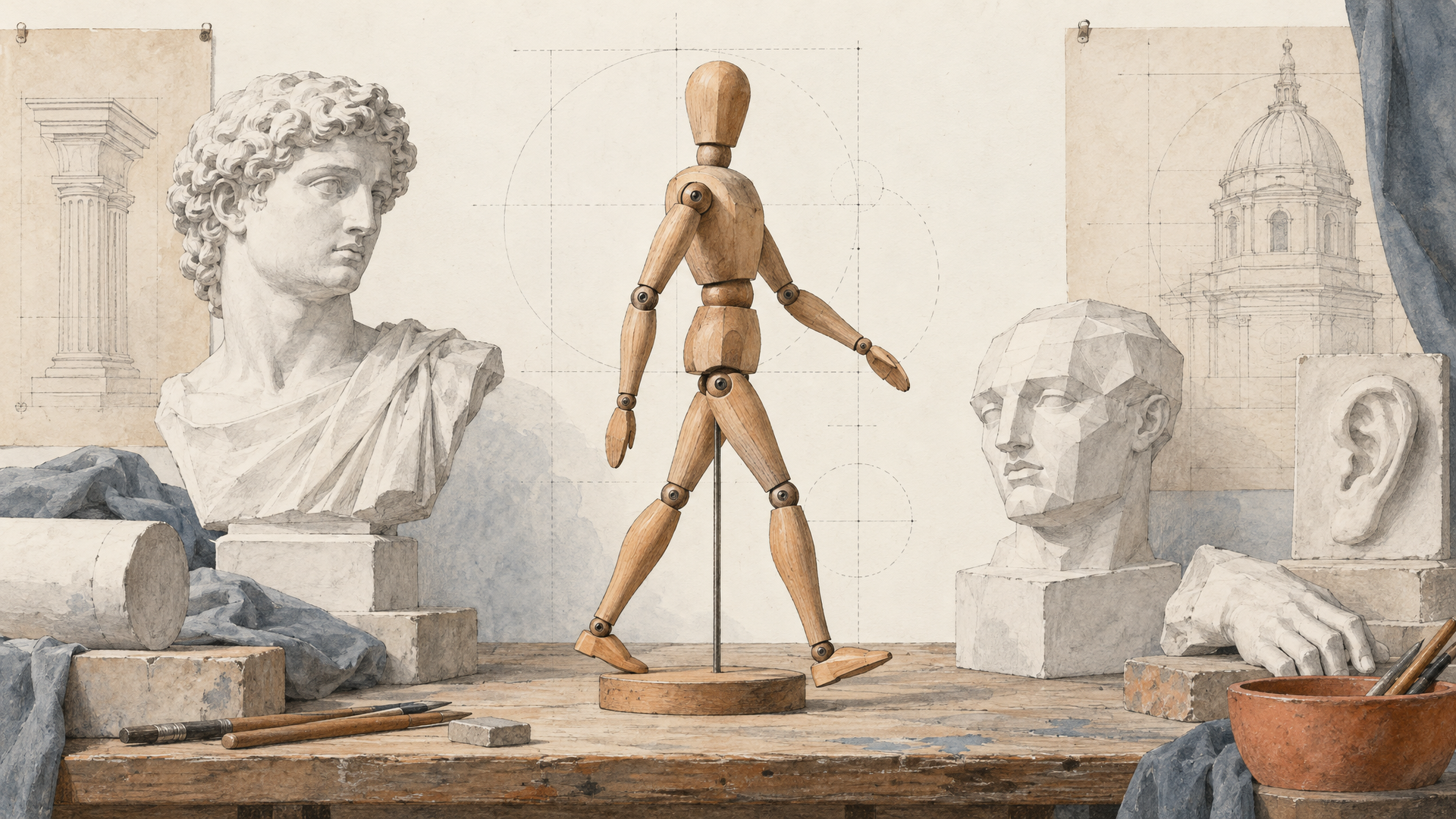 A grey figure can carry a whole performance.