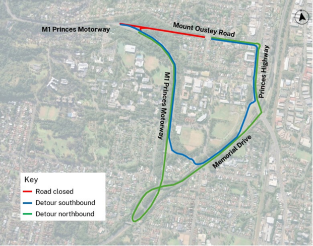 Closures on Mt Ousley Rd this weekend  post image
