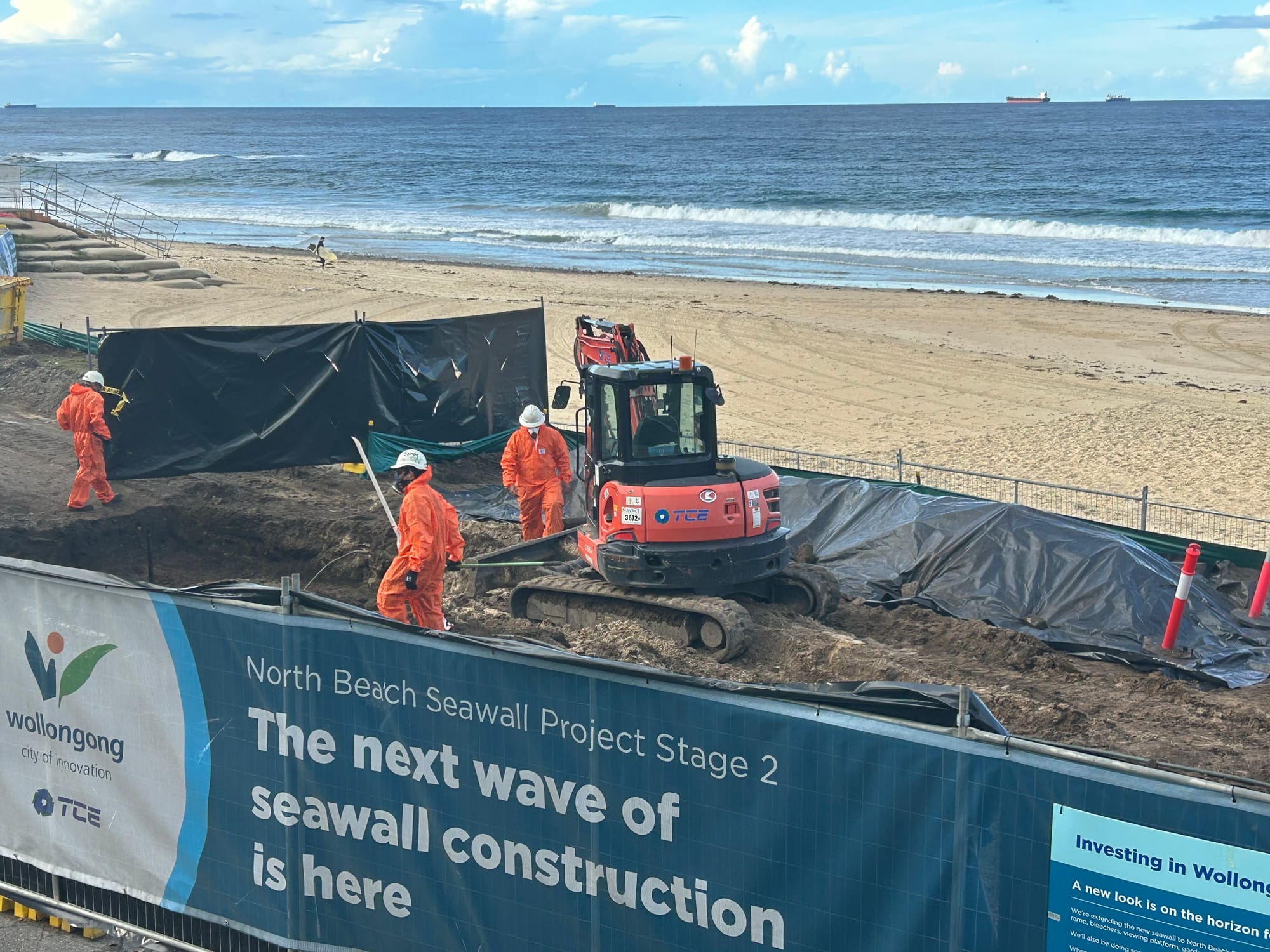 Asbestos discovery hits stage two of seawall project 
												post image