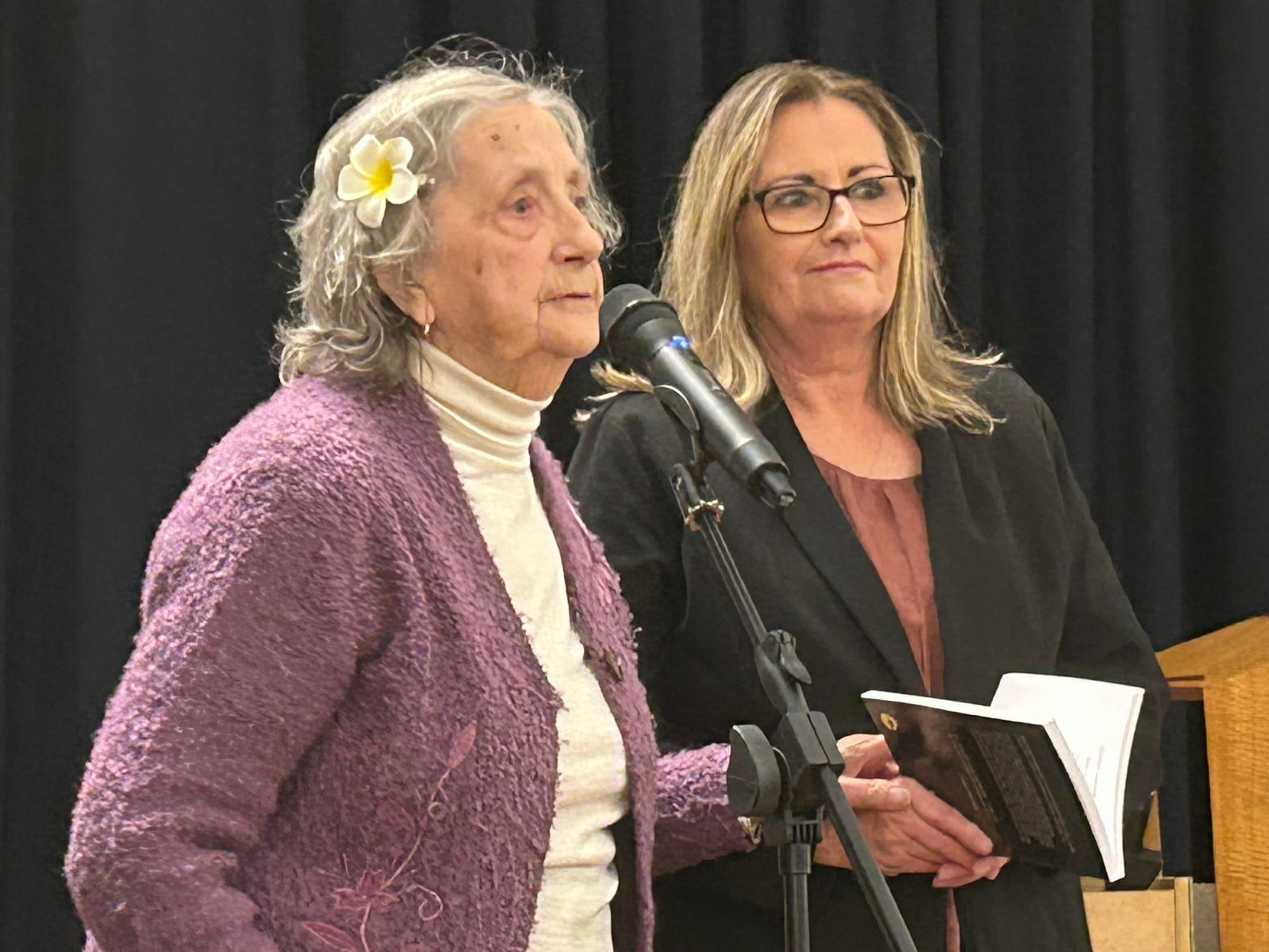 Aunty Barb and Charlie at the launch.