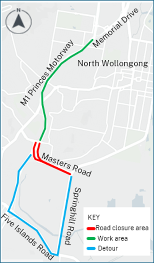 Night work on the M1 Princes Motorway and Masters Road 
												post image