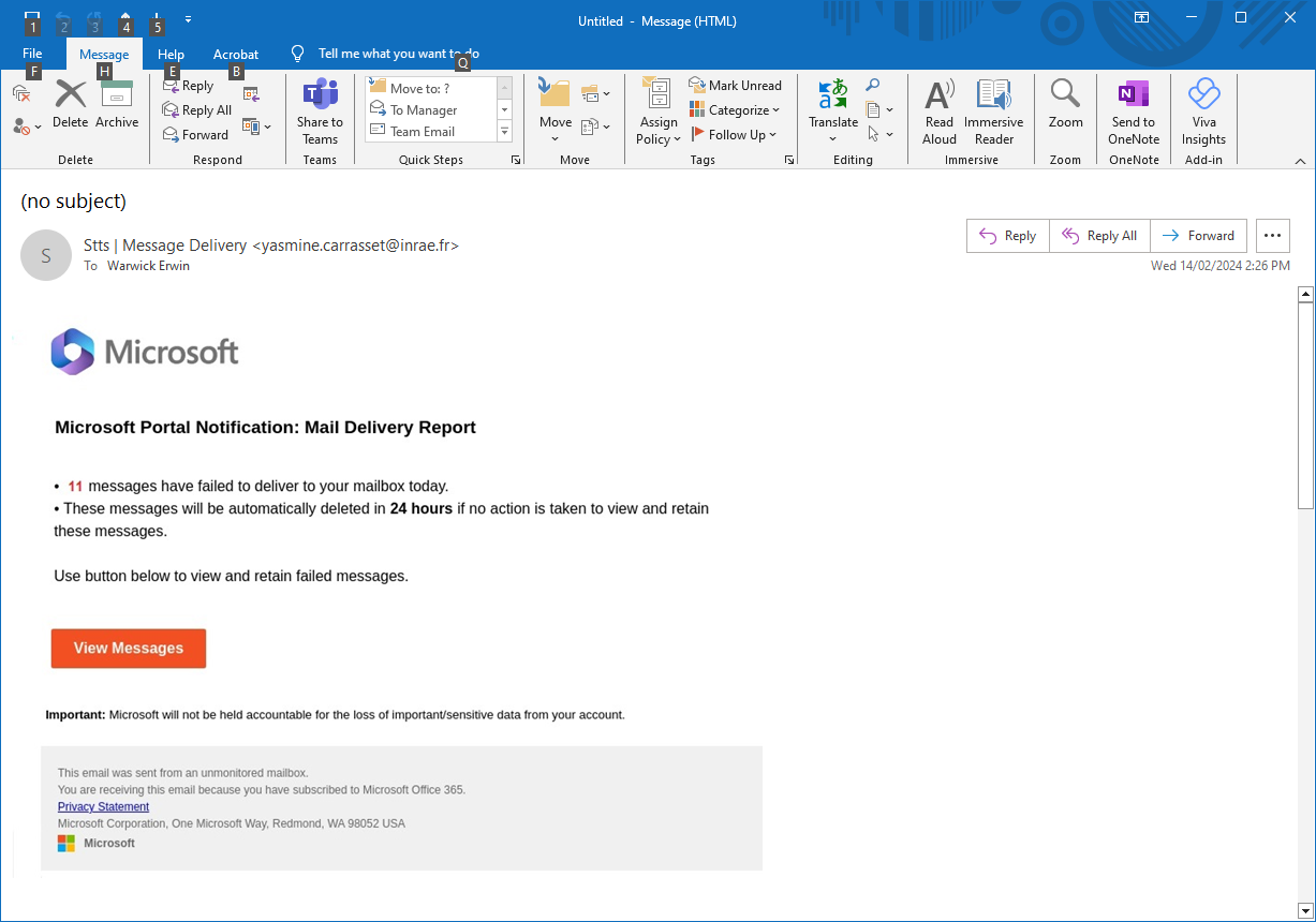 Scam Alert: Watch out for fake 'Microsoft' email
