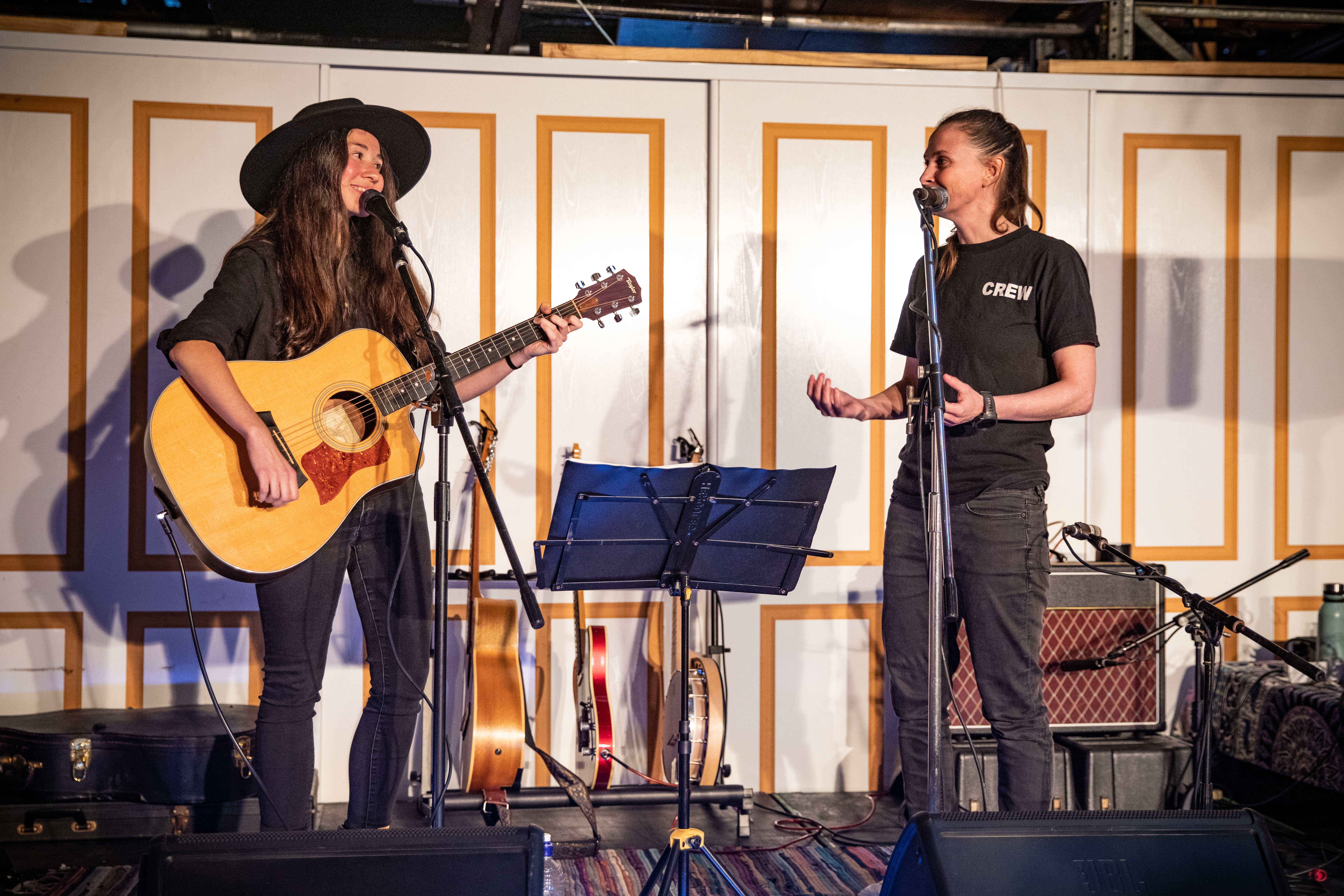 Roving musos Lucy and Hayley find freedom from rent and bills