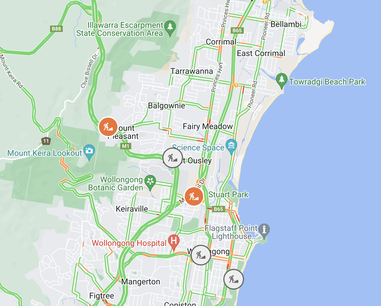 Northbound lane night closure at Mount Ousley
