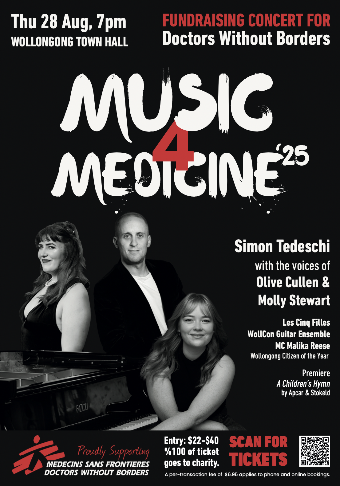 850 tickets for humanity: Music4Medicine aims to fill town hall for charity  post image