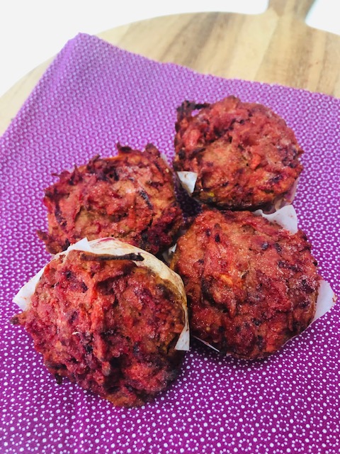 Beetroot + Carrot Lunchbox Muffins