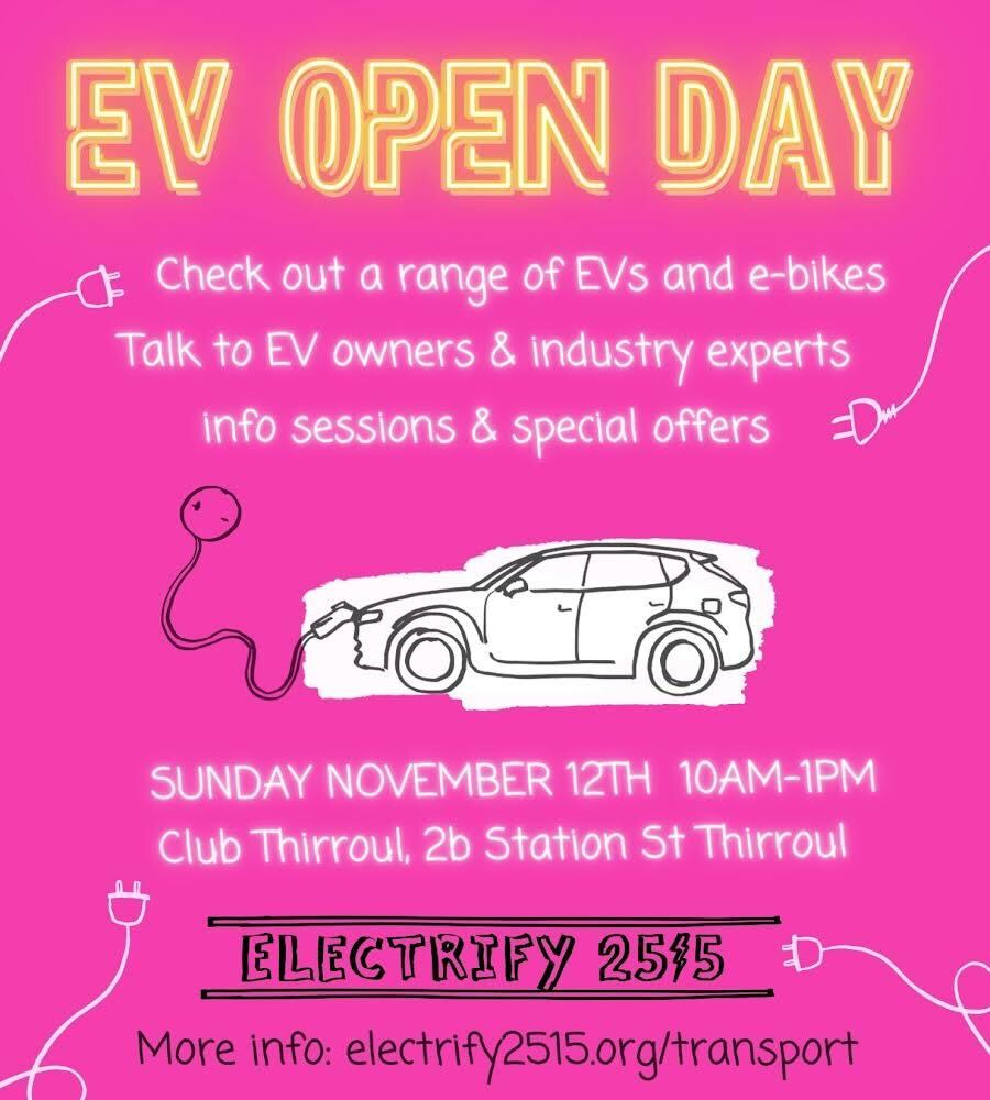 Electrify 2515 to hold EV and E-bike Open Day at Club Thirroul  post image