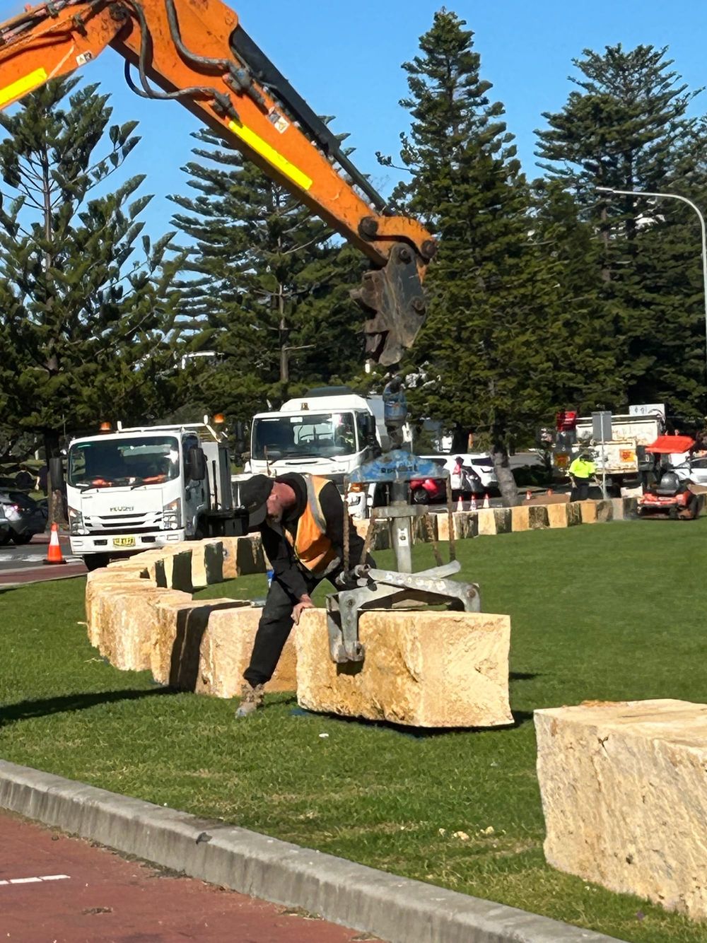 Wall of stone installed to keep hoons out of Stuart Park post image