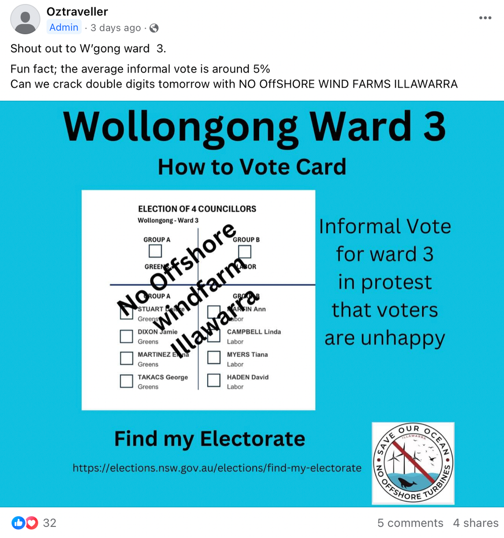 Call for informal votes went out on Facebook post image