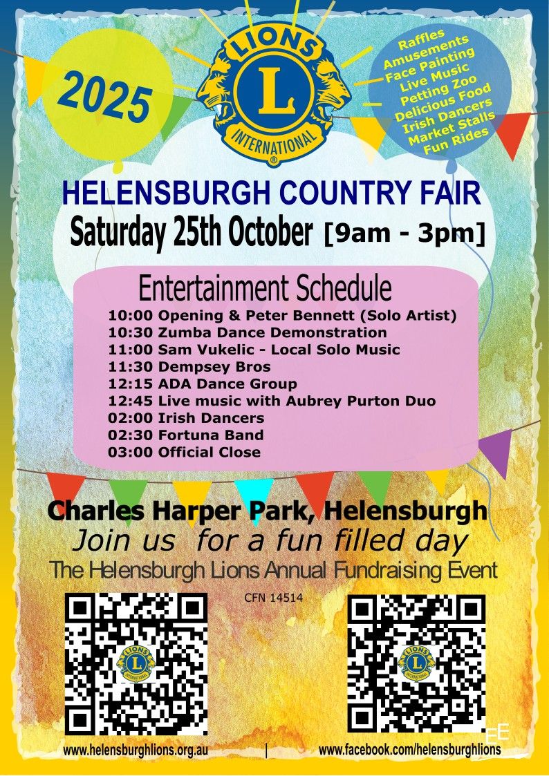 Helensburgh Lions invite everyone to enjoy the fun of the Country Fair post image