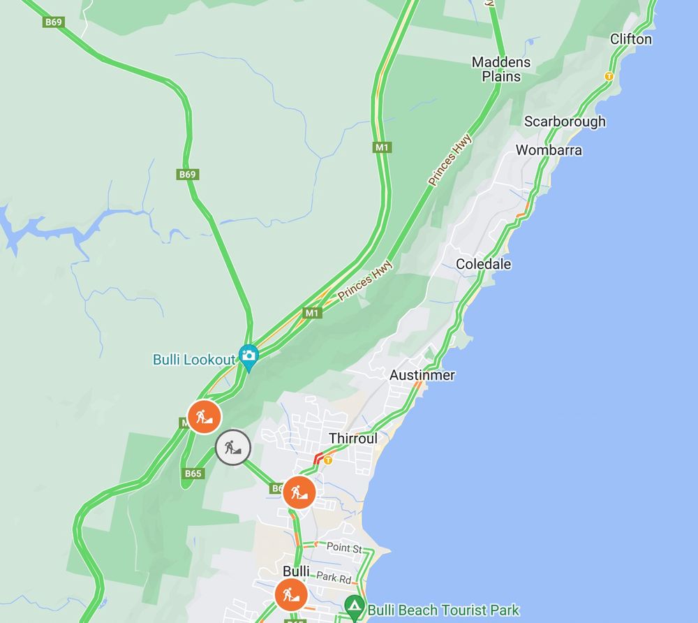 Nightwork on Lawrence Hargrave Drive at Austinmer and Clifton post image