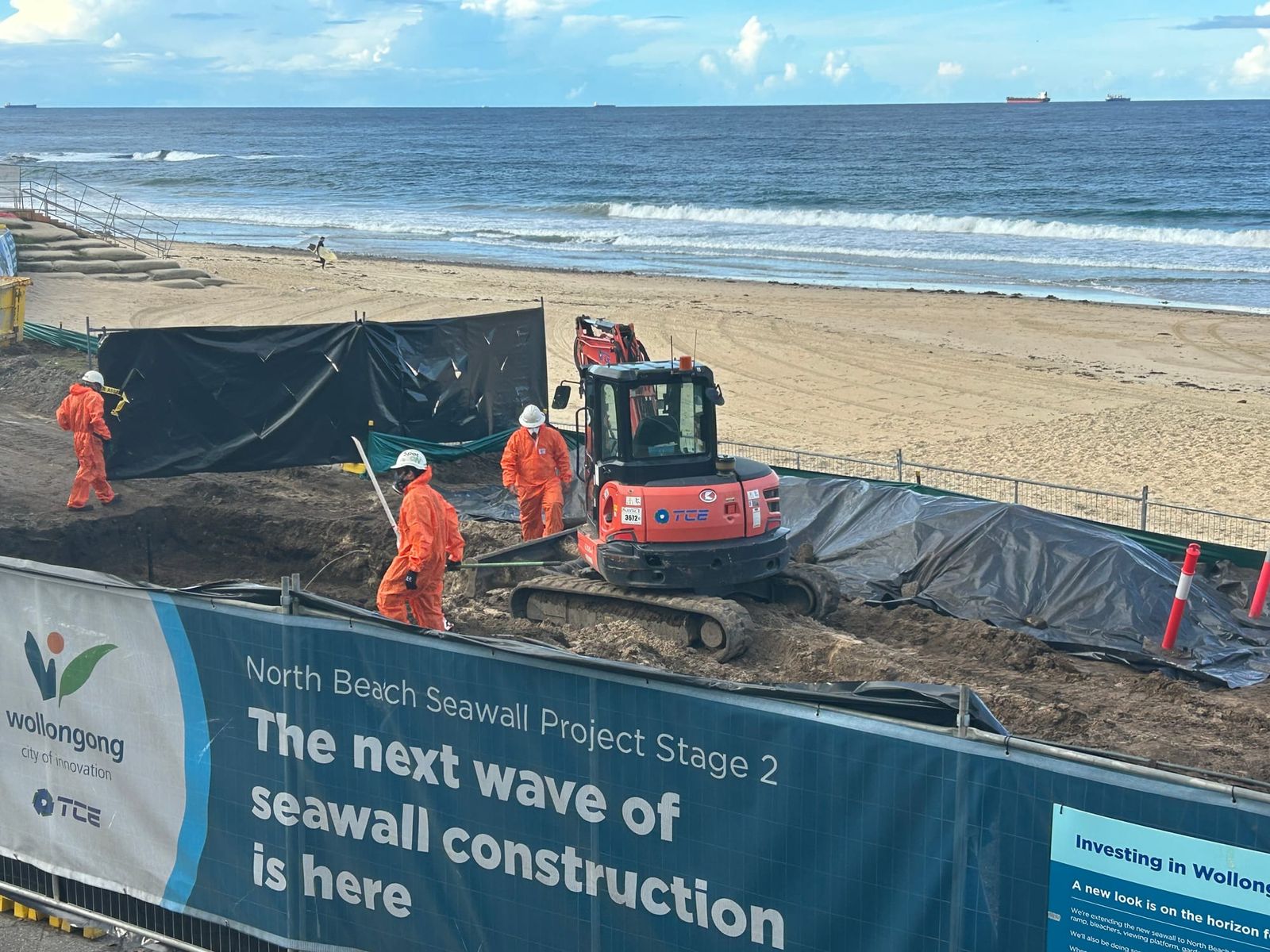 Asbestos discovery hits stage two of seawall project post image